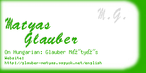 matyas glauber business card